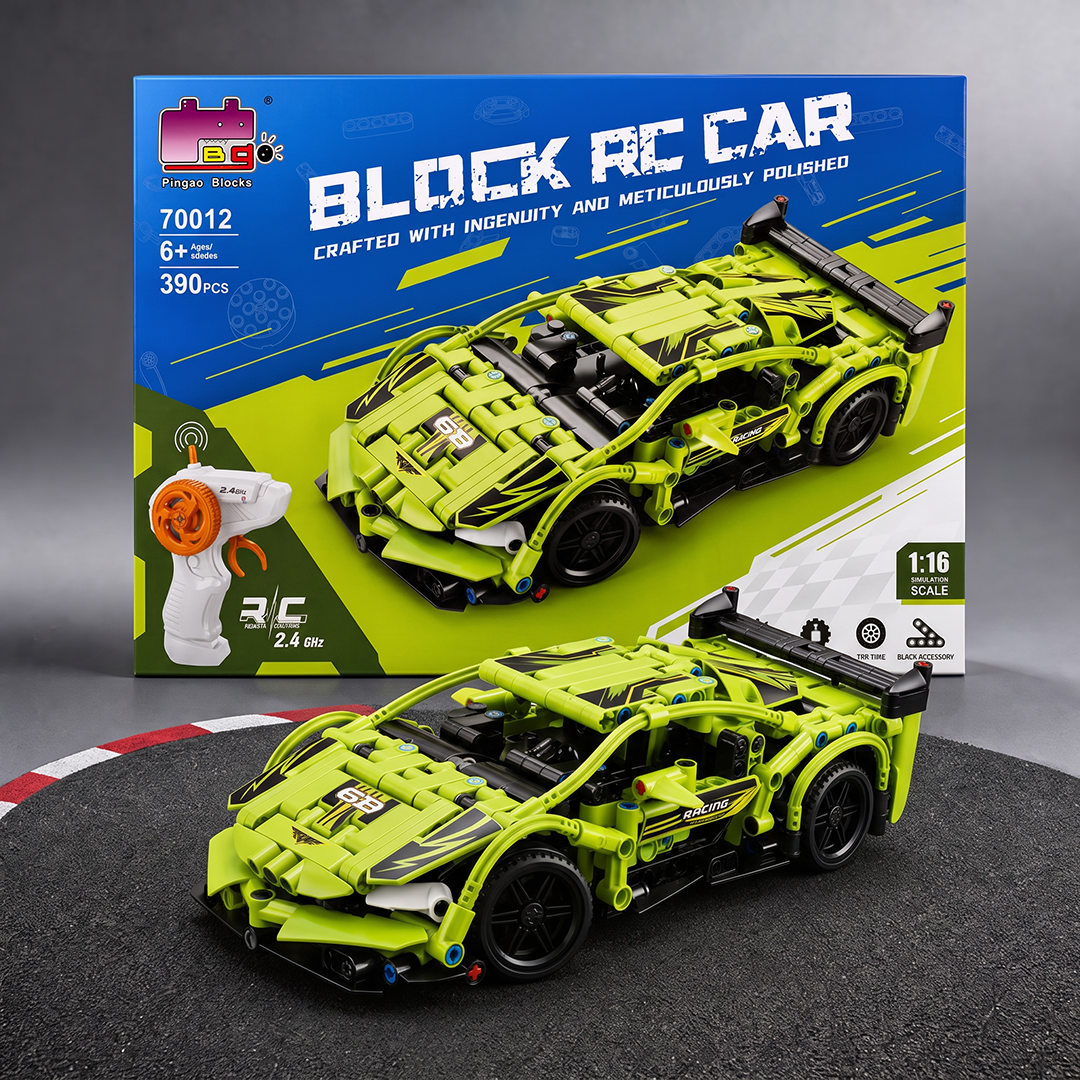 מכוניות ספורט ומרוץ להרכבה עם שלט – Pingao Blocks