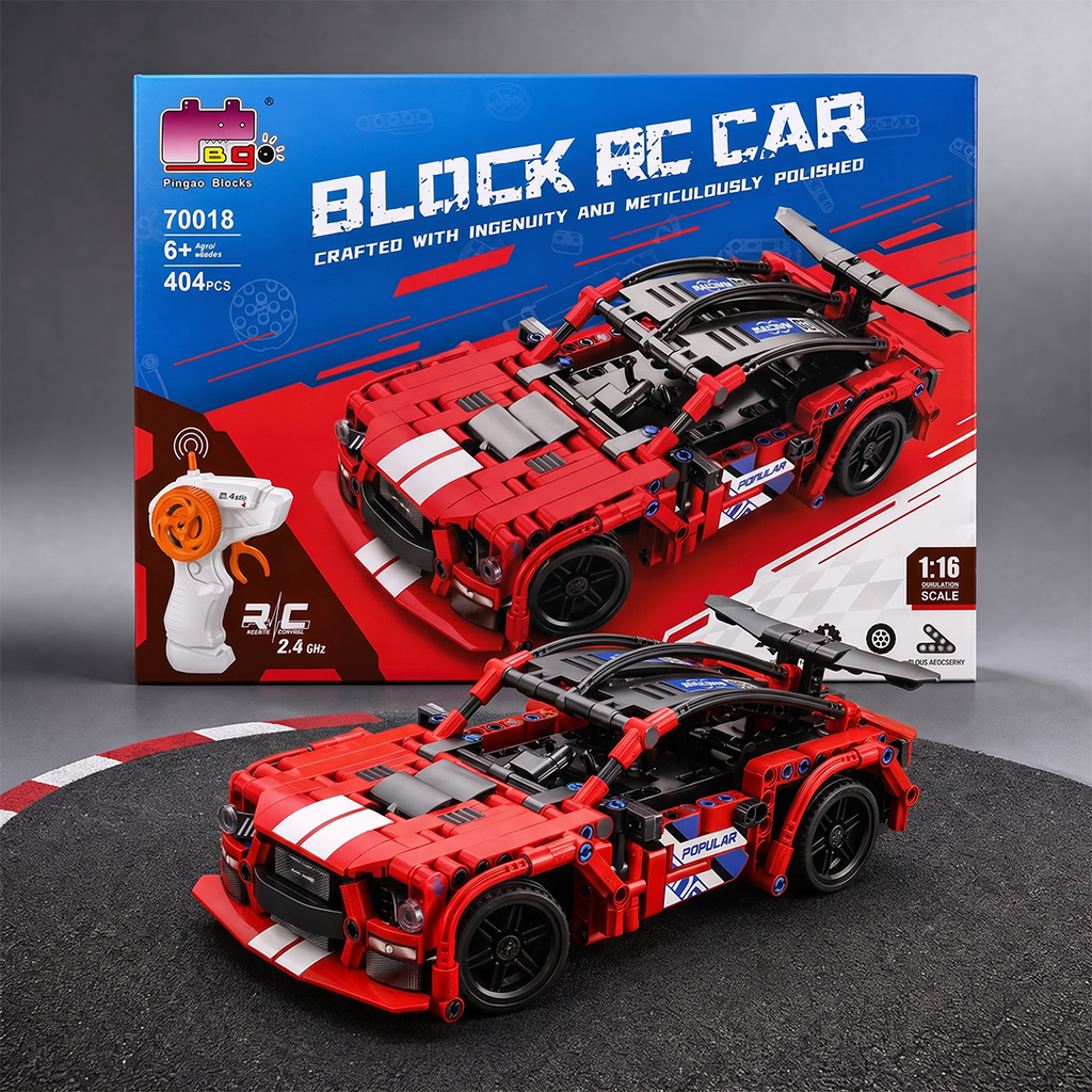 מכוניות ספורט ומרוץ להרכבה עם שלט – Pingao Blocks