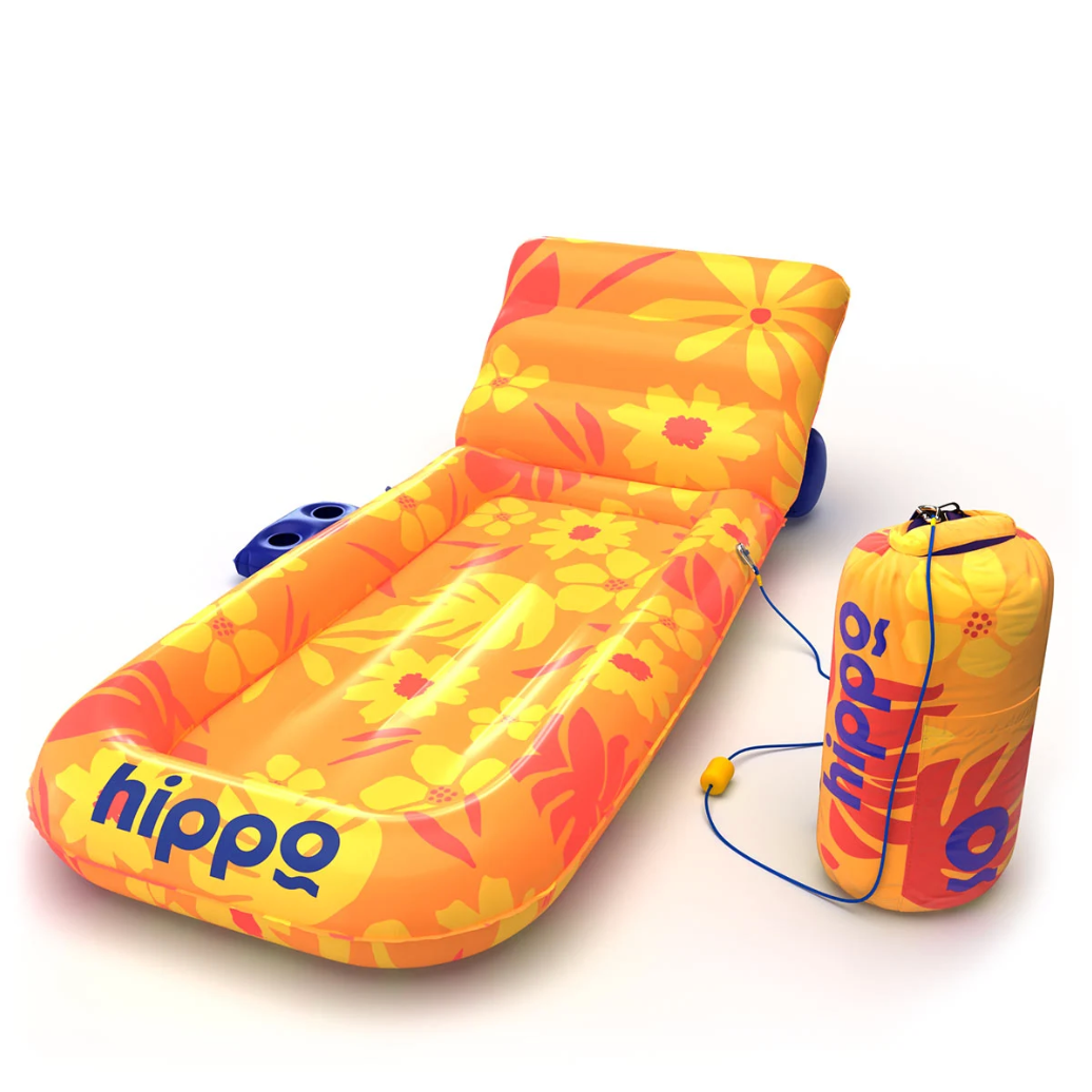מזרון ים מיטה עם מעמד כוסות ועוגן Hippo