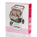 עגלת תאומים ג׳וגר לבובות עגלולה בוורוד ואפור – תמונה 3