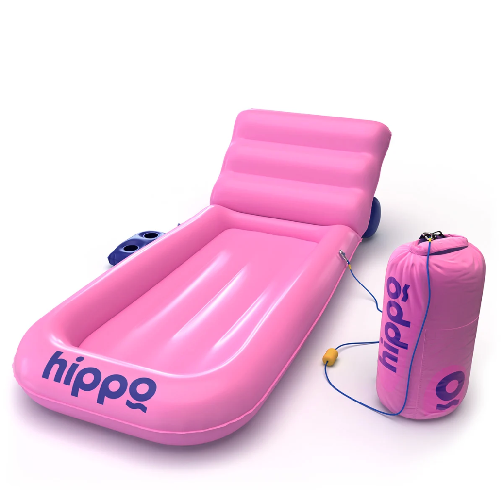 מזרון ים מיטה עם מעמד כוסות ועוגן Hippo