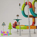 מסלול רכבת מגנטי מודולרי TWISTY-GO – לבחירה 72–138 חלקים