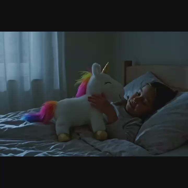 בובת חד־קרן לילה טוב יושבת עם 14 נורות LED